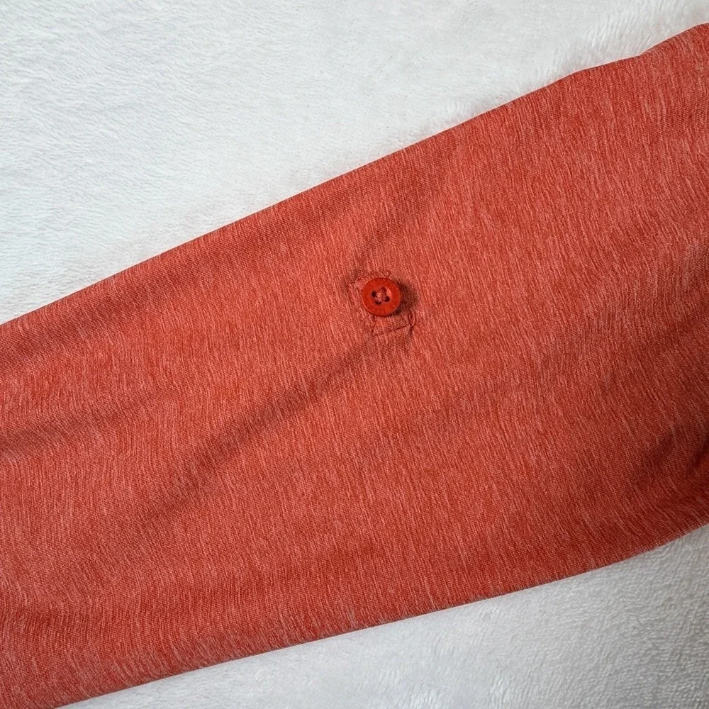 Eddie Bauer Women's Sz M Coral Heathered Long Sleeve Button Up Shirt‎ Top